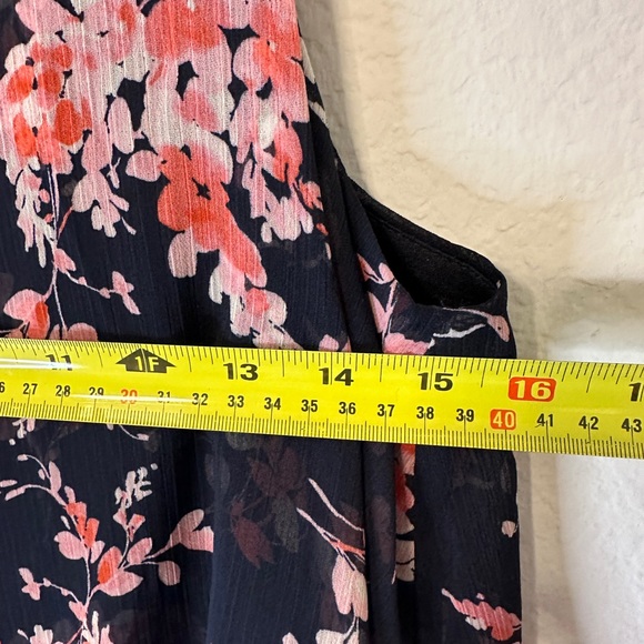 Tommy Hilfiger Size 6 Navy/Pink Chiffon Dress - Picture 6 of 9